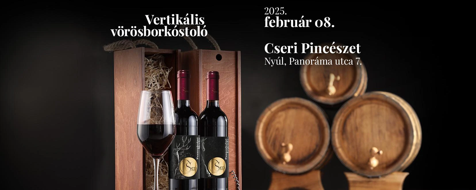 Cseri vertikális vörösbor kóstoló vacsorával