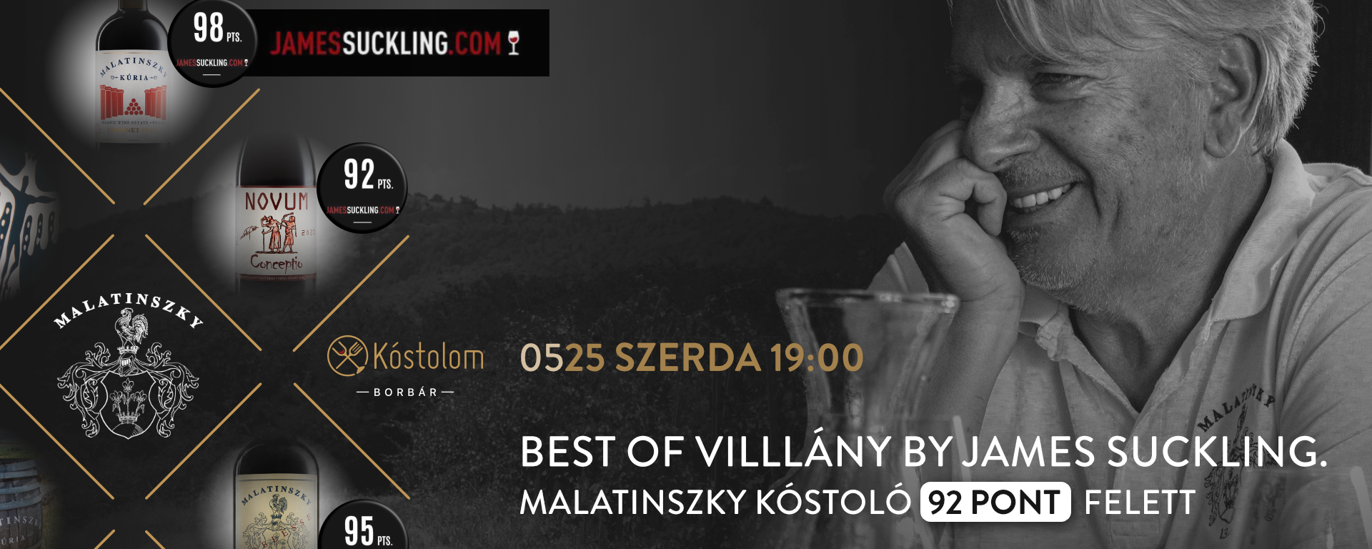 Best Of Villlány by James Suckling / Malatinszky kóstoló 92 pont felett